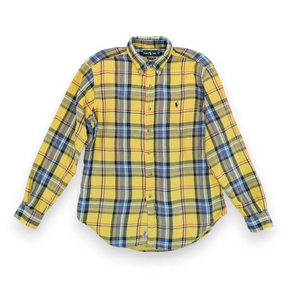 Vintage 90s Ralph Lauren Classic Fit Men's Button Down Shirt Size Large Plaid